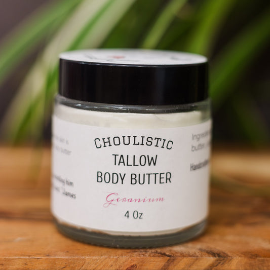 Geranium Tallow Body Butter for Sensitive Skin